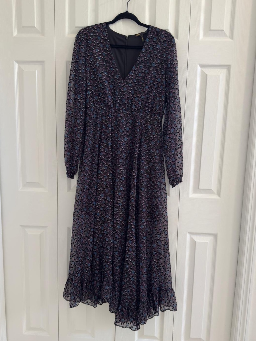 Maje Asymmetric long-sleeve Midi Dress - 3 (L) ๐ - Picture 4 of 6